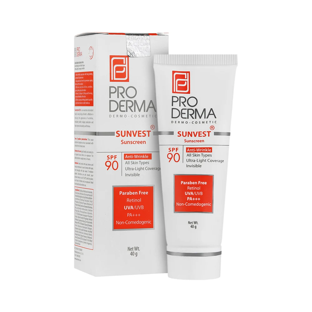 کرم ضد آفتاب و ضد چروک بی رنگ پرودرما SPF90 1 کرم ضد آفتاب و ضد چروک بی رنگ پرودرما SPF90