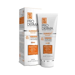 کرم ضد آفتاب و ضد چروک پرودرما مدل بژ طبیعی SPF90