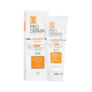 کرم ضد آفتاب رنگی پوست چرب پرودرما مدل بژ روشن SPF50