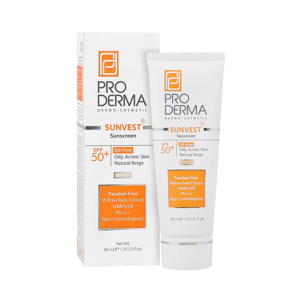 کرم ضد آفتاب رنگی پوست چرب پرودرما مدل بژ طبیعی SPF50 1 کرم ضد آفتاب رنگی پوست چرب پرودرما مدل بژ طبیعی SPF50